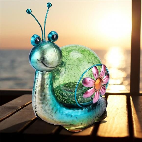 Solar Lantern Outdoor Waterproof LED Lights Snail Decorative Tabletop Lanterns - Picture 4 of 8